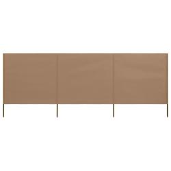 Brises-vue paravent 3 panneaux tissu 400 x 80 cm taupe 02_0008816