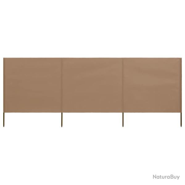 Brises-vue paravent 3 panneaux tissu 400 x 80 cm taupe 02_0008816