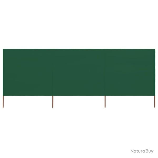 Brises-vue paravent 3 panneaux tissu 400 x 80 cm vert 02_0008817