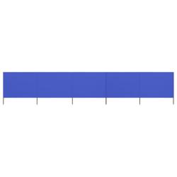 Brises-vue paravent 5 panneaux tissu 600 x 120 cm bleu azur&eacute; 02_0008820
