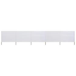 Brises-vue paravent 5 panneaux tissu 600 x 80 cm blanc sable 02_0008831