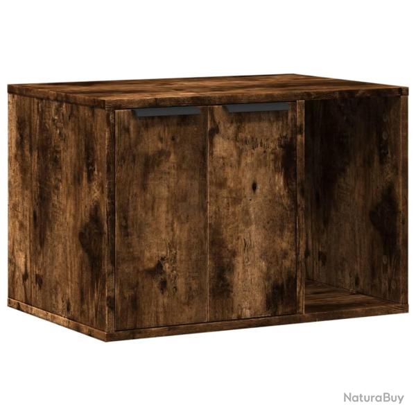 Meuble de bac � liti�re pour chat bois d'ing�nierie marron 02_0043315