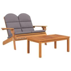 Ensemble de Salon de jardin meuble d'ext&eacute;rieur ensemble de mobilier adirondack 2 pi&egrave;ces bois acacia
