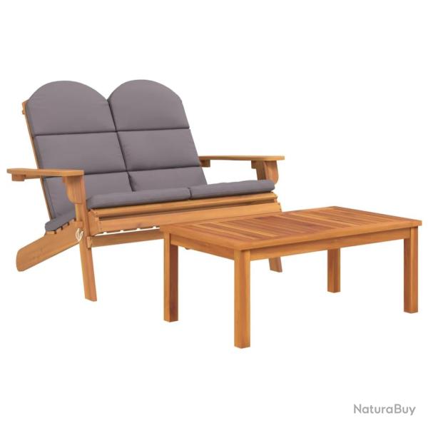 Ensemble de Salon de jardin meuble d'ext�rieur ensemble de mobilier adirondack 2 pi�ces bois acacia