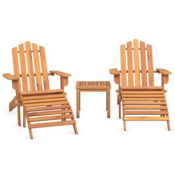 Ensemble de Salon de jardin meuble d'ext&eacute;rieur ensemble de mobilier adirondack 3 pi&egrave;ces bois acacia