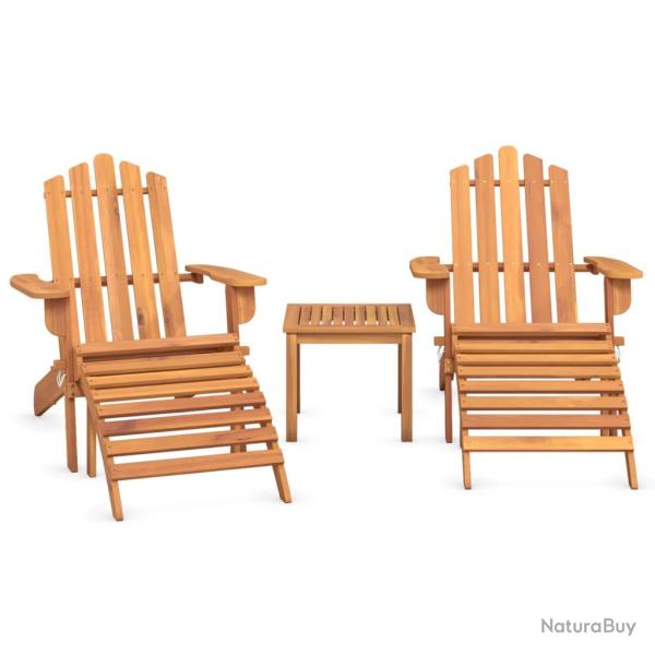 Ensemble de Salon de jardin meuble d'ext�rieur ensemble de mobilier adirondack 3 pi�ces bois acacia