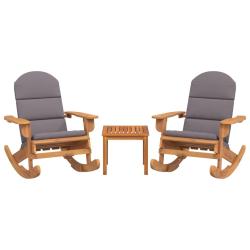 Ensemble de Salon de jardin meuble d'ext&eacute;rieur ensemble de mobilier adirondack 3 pi&egrave;ces bois acacia
