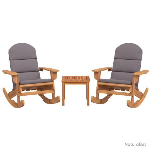 Ensemble de Salon de jardin meuble d'ext�rieur ensemble de mobilier adirondack 3 pi�ces bois acacia