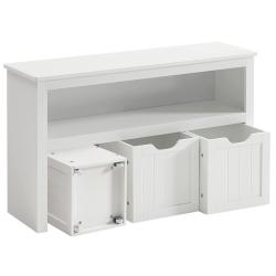 Meuble de rangement pour jouets 102 x 30 x 60 cm &eacute;tag&egrave;re pour enfants armoire commode avec roulette