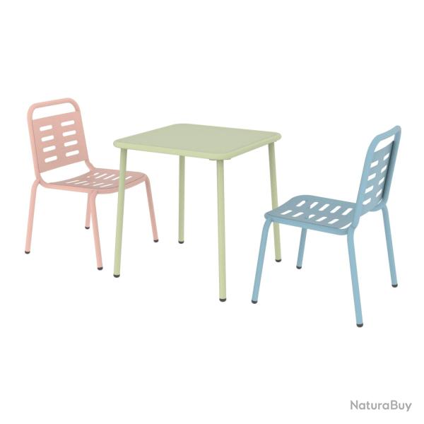 Ensemble de 3 meubles pour enfants vert bleu rose 03_0009383