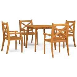Ensemble de salle &agrave; manger de jardin meuble ext&eacute;rieur 5 pi&egrave;ces bois d'acacia solide 02_0013751