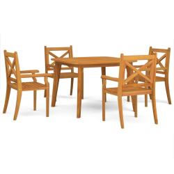 Ensemble de salle &agrave; manger de jardin meuble ext&eacute;rieur 5 pi&egrave;ces bois d'acacia solide 02_0013752