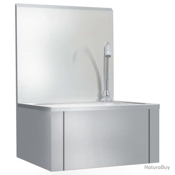 Lavabo de lavage des mains avec robinet et distributeur de savon lave-mains vasque � poser cuisine