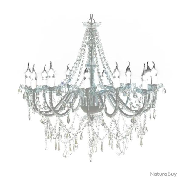 Lustre v�nitien baroque 160 x 80 cm 12 feux style �l�gant ambiance lumineuse en cristal transparent