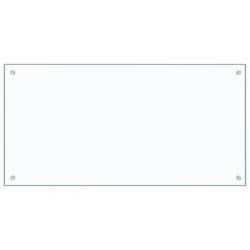 Dosseret de cuisine moderne 100 x 50 cm protection efficace facile &agrave; nettoyer en verre tremp&eacute; trans
