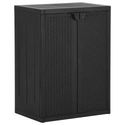 Armoire de rangement polyvalente avec 2 &eacute;tag&egrave;res 65 x 45 x 88 cm en PP noir 02_0046120