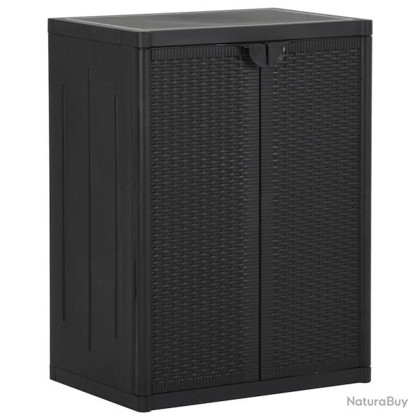 Armoire de rangement polyvalente avec 2 �tag�res 65 x 45 x 88 cm en PP noir 02_0046120