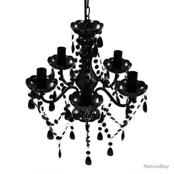 Lustre classique en cristal noir 38 x 45 cm ambiance cosy design �l�gant en plastique noir 02_00462