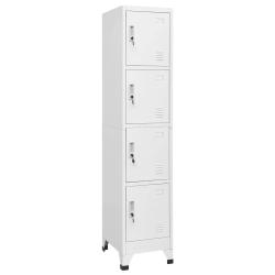 Armoire &agrave; casier avec 4 compartiments rangement vestiaire 38 x 45 x 180 cm en acier gris 02_0046290