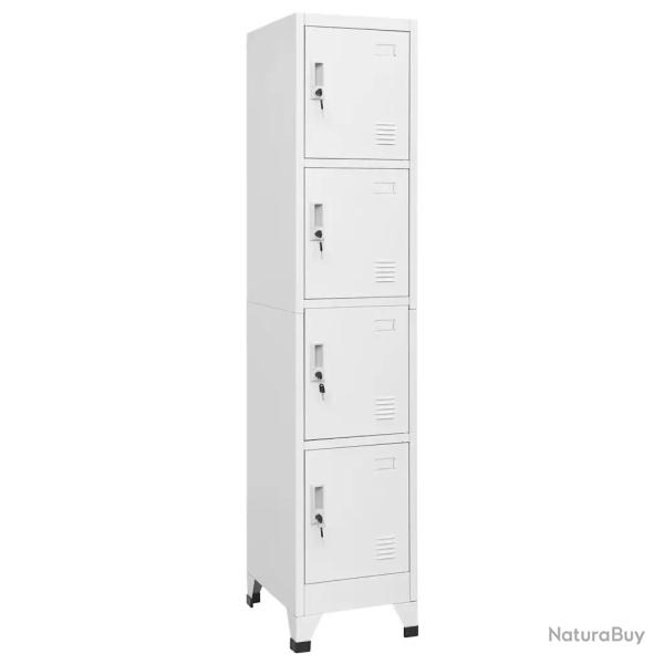 Armoire � casier avec 4 compartiments rangement vestiaire 38 x 45 x 180 cm en acier gris 02_0046290