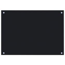 Dosseret de cuisine noir 70 x 50 cm protection &eacute;claboussures style moderne en verre tremp&eacute; noir 02_