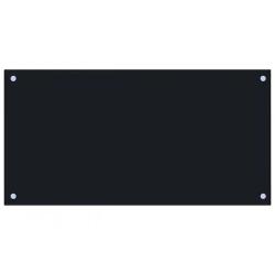 Dosseret de cuisine protection anti-&eacute;claboussures 80 x 40 cm design &eacute;pur&eacute; en verre tremp&eacute; noir 02_0