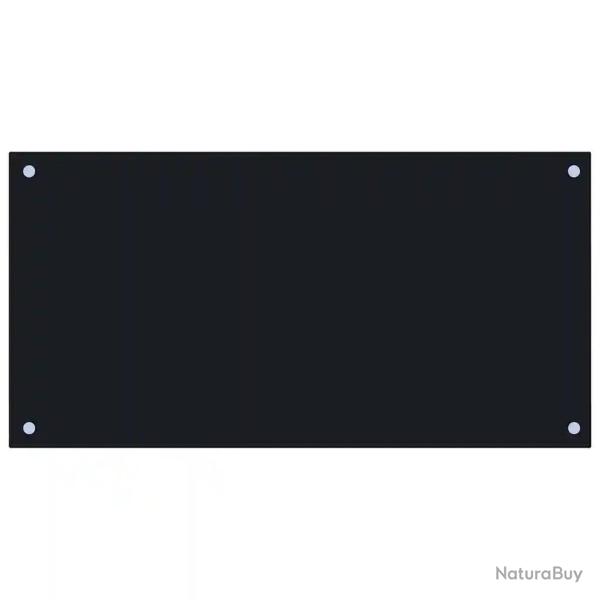 Dosseret de cuisine protection anti-�claboussures 80 x 40 cm design �pur� en verre tremp� noir 02_0
