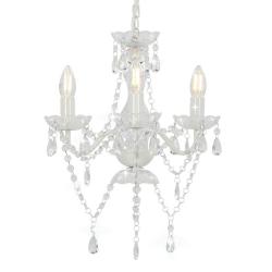 Lustre rond design extravagant 36 x 42 cm &eacute;clairage optimal salon finition mate en m&eacute;tal blanc 02_0