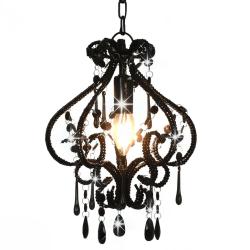 Plafonnier rond moderne design extravagant 24 x 32 cm ambiance cosy en m&eacute;tal noir 02_0046401