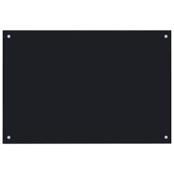 Dosseret de cuisine protection &eacute;claboussures pratique 90 x 50 cm en verre tremp&eacute; noir 02_0046347