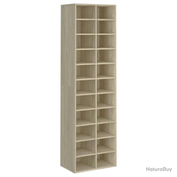 Armoire � chaussures 54 x 34 x 183 cm avec 22 compartiments design simple int�rieur en bois d'ing�n