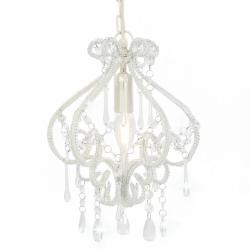 Plafonnier rond &eacute;l&eacute;gant design moderne 24 x 32 cm ambiance luxueuse salon chambre en m&eacute;tal blanc 02