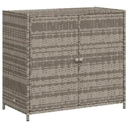 Armoire de rangement de jardin moderne grande capacit&eacute; 83 x 45 x 76 cm en r&eacute;sine tress&eacute;e gris 02_00