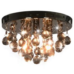 Plafonnier rond design extravagant salon 25 x 16 cm &eacute;clairage optimal en m&eacute;tal noir 02_0046396