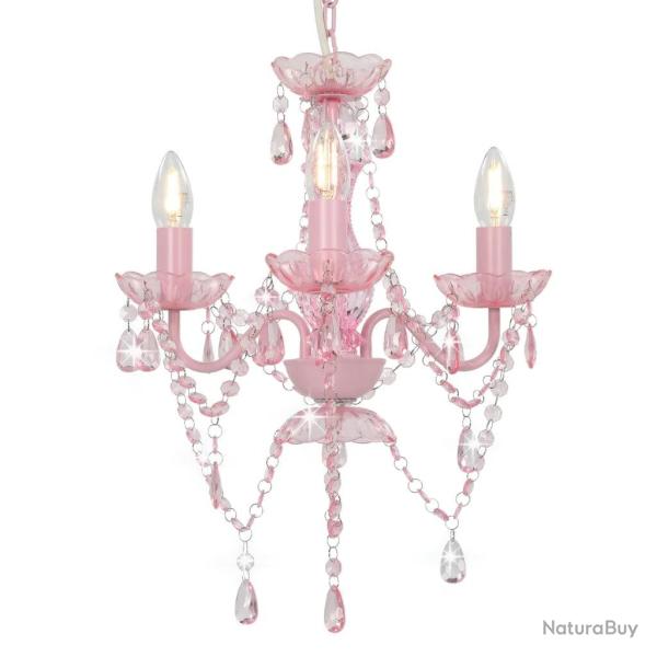 Lustre design extravagant 36 x 42 cm ambiance cosy �clairage artistique en m�tal rose 02_0046405