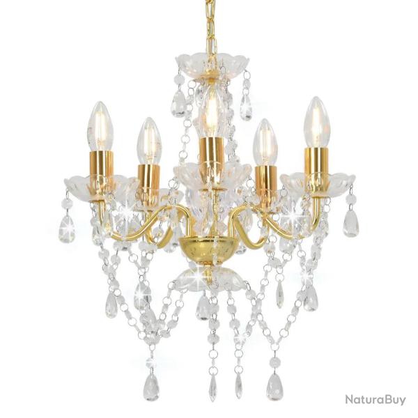 Lustre rond design extravagant avec perles scintillantes 38 x 42 cm en m�tal dor� 02_0046408
