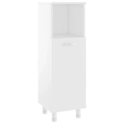 Armoire de salle de bain chic avec 3 compartiments 30 x 30 x 95 cm en bois d'ing&eacute;nierie blanc 02_00