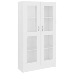 Armoire &agrave; vitrine classique 82,5 x 30,5 x 150 cm pratique espace de rangement design &eacute;pur&eacute; en bois