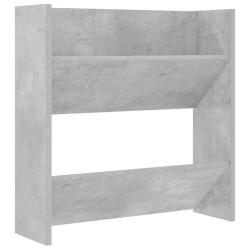 Armoire &agrave; chaussures murale moderne pratique rangement 60 x 18 x 60 cm en agglom&eacute;r&eacute; gris b&eacute;ton 02_0