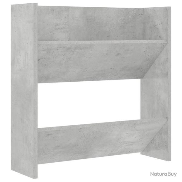 Armoire � chaussures murale moderne pratique rangement 60 x 18 x 60 cm en agglom�r� gris b�ton 02_0