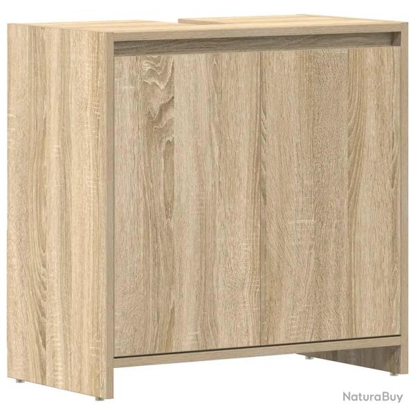Armoire de salle de bain chic avec 1 compartiment 60 x 33 x 61 cm en bois d'ing�nierie ch�ne sonoma