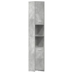 Armoire de salle de bain &eacute;l&eacute;gante rangement 30 x 30 x 183,5 cm en bois d'ing&eacute;nierie gris b&eacute;ton 02_0