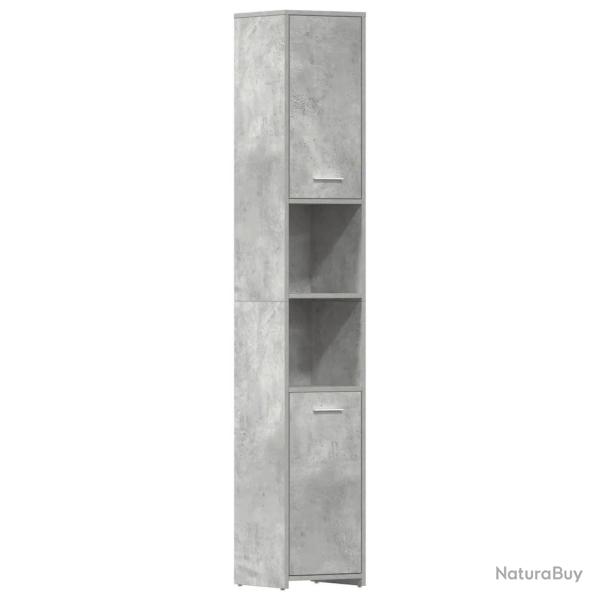 Armoire de salle de bain �l�gante rangement 30 x 30 x 183,5 cm en bois d'ing�nierie gris b�ton 02_0