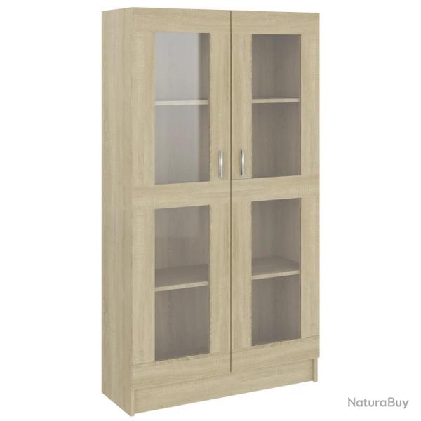 Armoire � vitrine classique 82,5 x 30,5 x 150 cm design �pur� rangement polyvalent en bois d'ing�ni