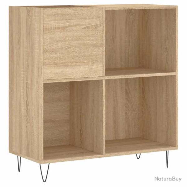 Armoire � disques moderne avec grand espace de rangement 84,5 x 38 x 89 cm style industriel en bois