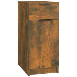 Armoire de bureau en bois ing&eacute;nierie ch&ecirc;ne fum&eacute; 33,5 x 50 x 75 cm rangement pratique design moderne