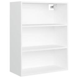Armoire murale suspendue bois d'ing&eacute;nierie moderne organisation 69,5 x 32,5 x 90 cm en bois blanc 0
