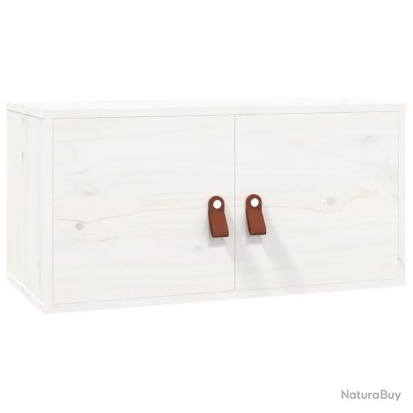 Armoire murale fonctionnelle rangement blanc 60 x 30 x 30 cm en bois de pin massif 02_0048373