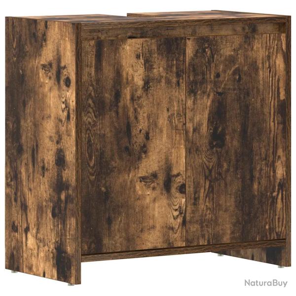 Armoire de salle de bain design �l�gant espace de rangement 60 x 33 x 61 cm en bois d'ing�nierie ch