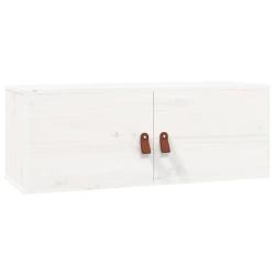 Armoire murale rangement horizontal moderne 80 x 30 x 30 cm en bois de pin massif blanc 02_0048381
